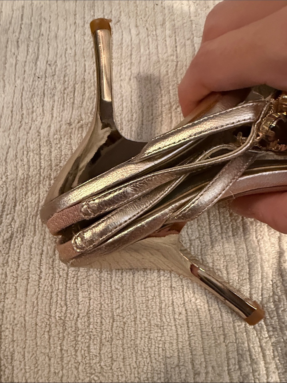 Nina Rose Gold Jeweled Slingback Sandals - Picture 11 of 12